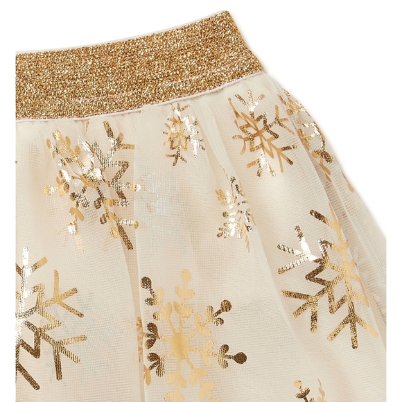 Ivory Gold Snowflake Skirt - Picture 2 of 4
